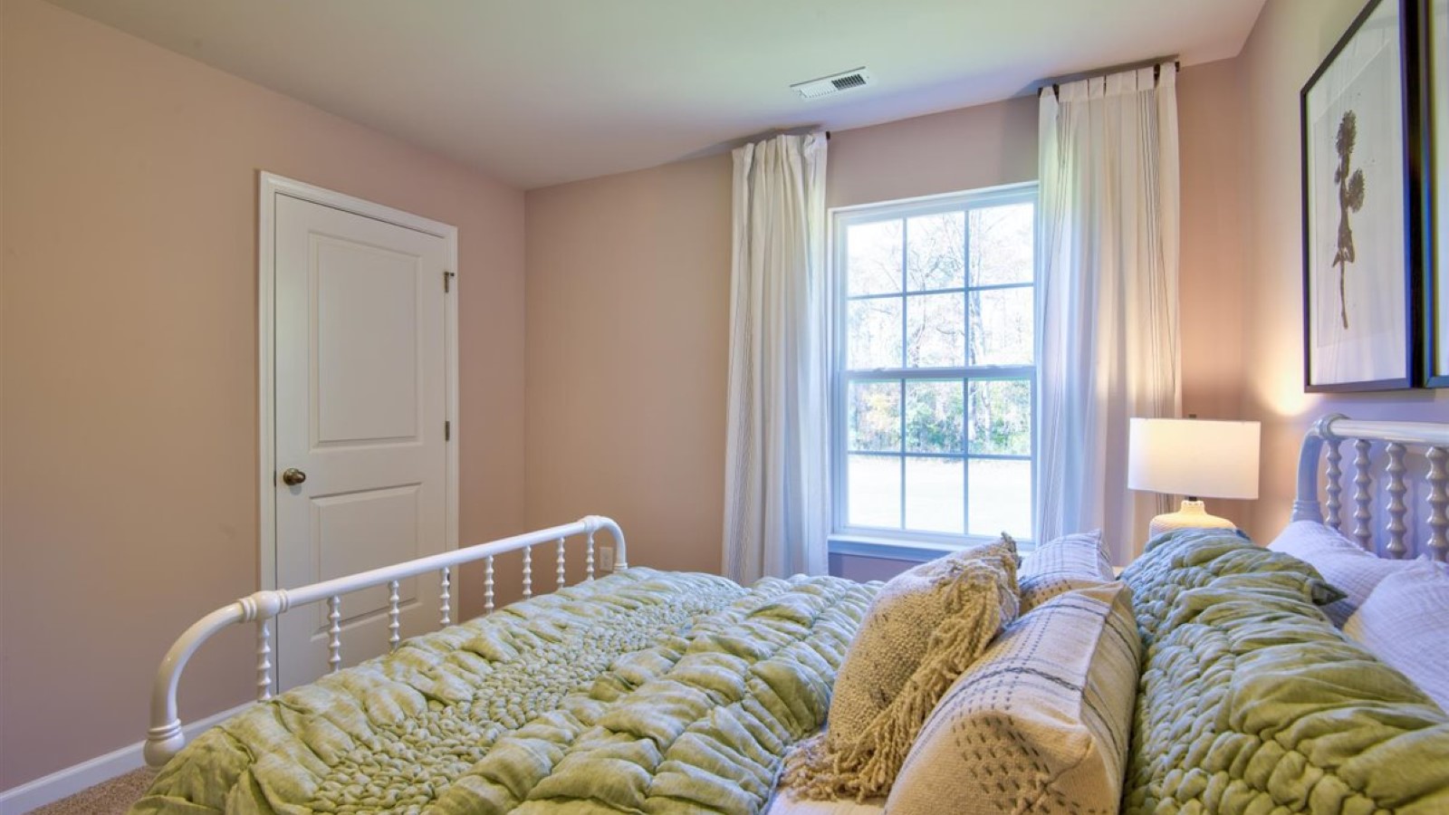 Bedroom with carpet flooring