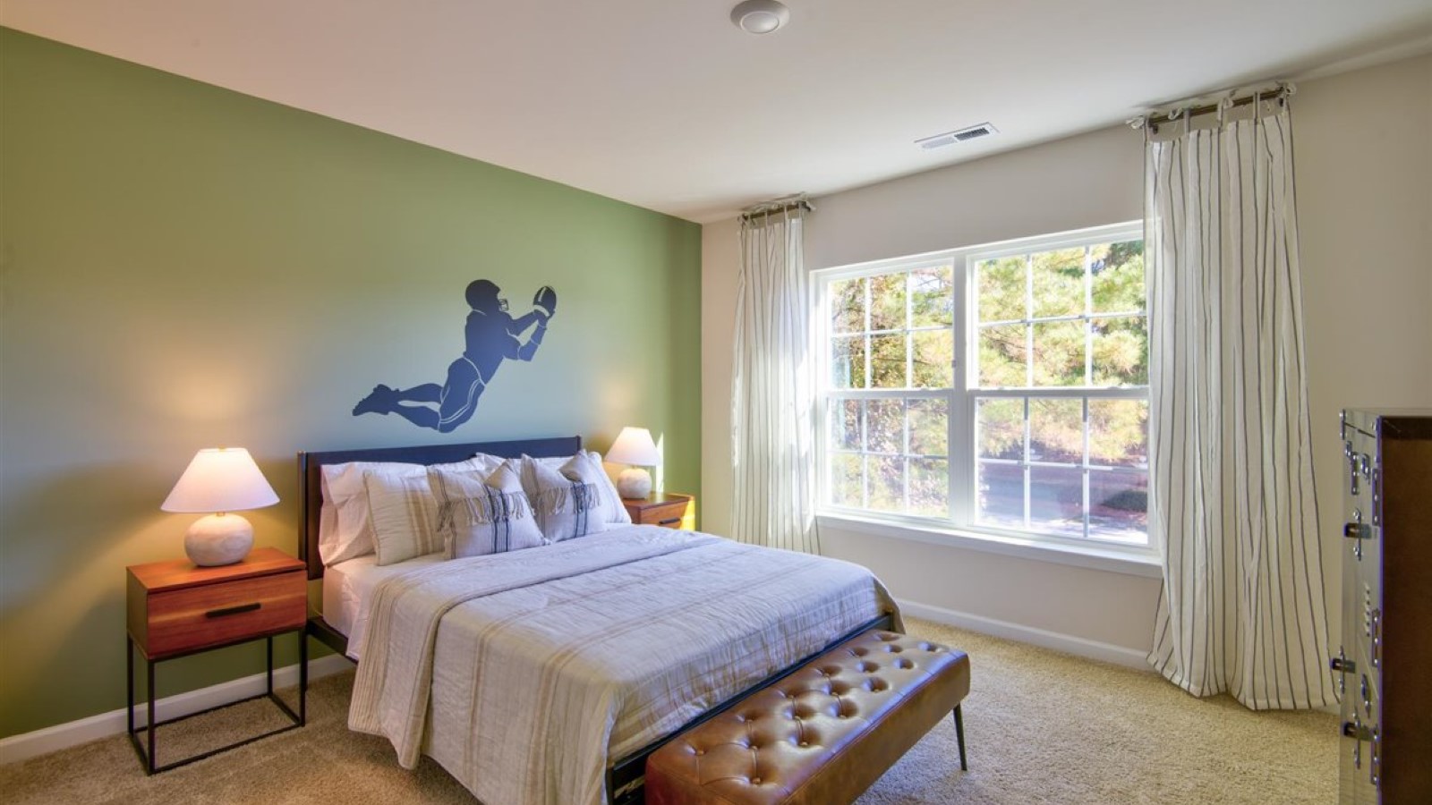 Bedroom with carpet flooring