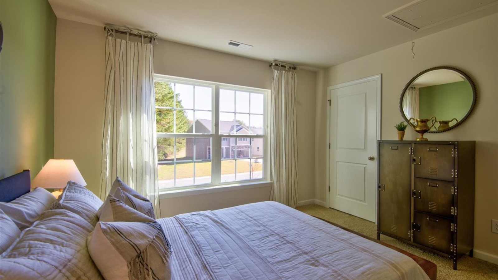 Bedroom with carpet flooring