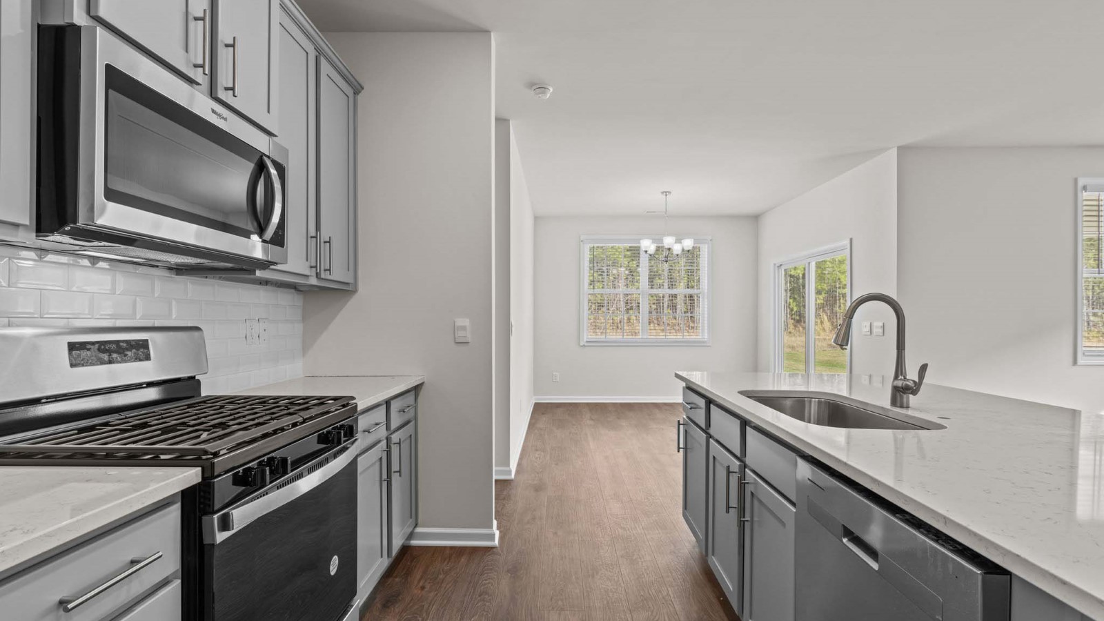 kitchen area with island