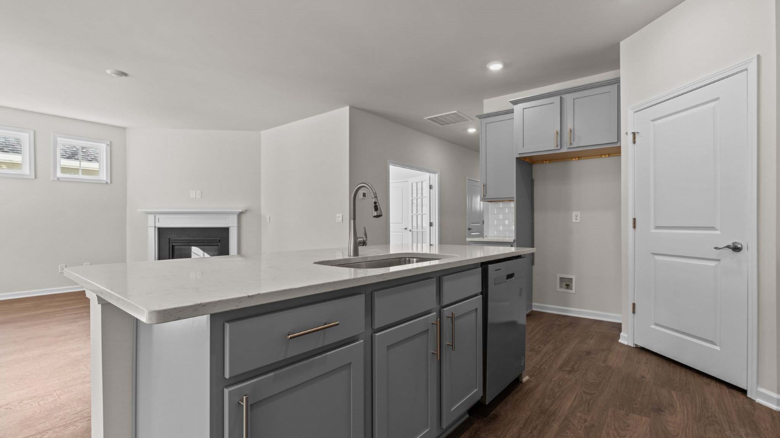 open concept kitchen and living space