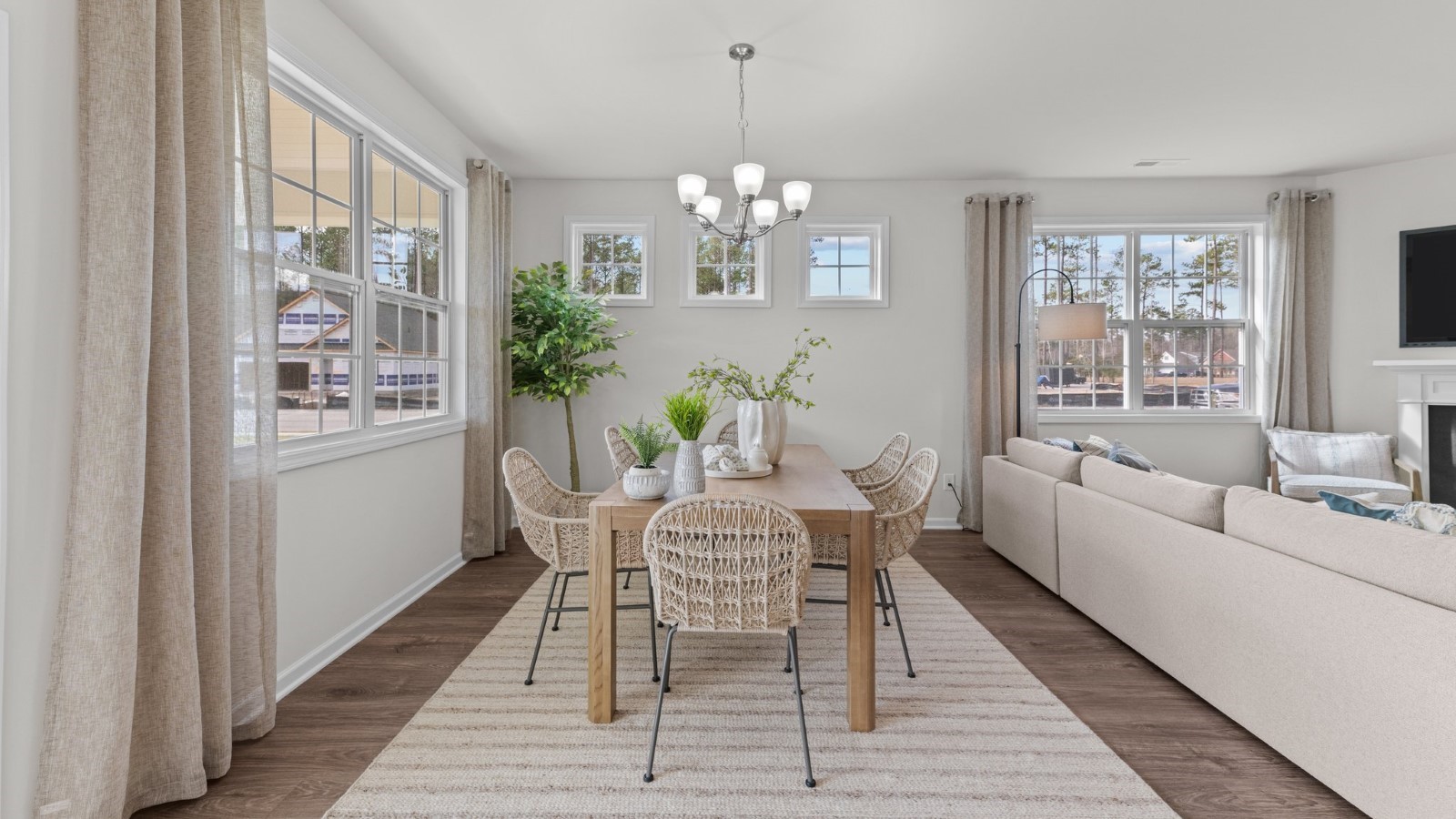 open concept dining area