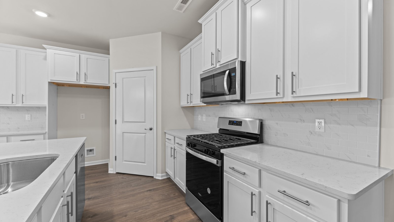 open concept kitchen and living area