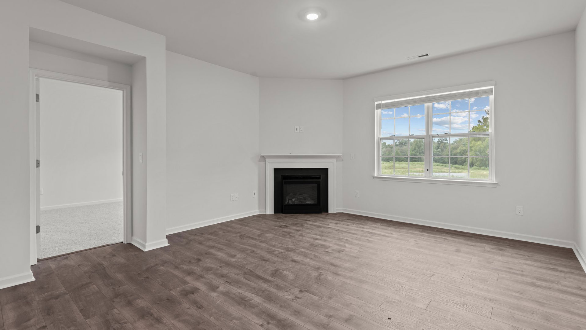 living room with fireplace