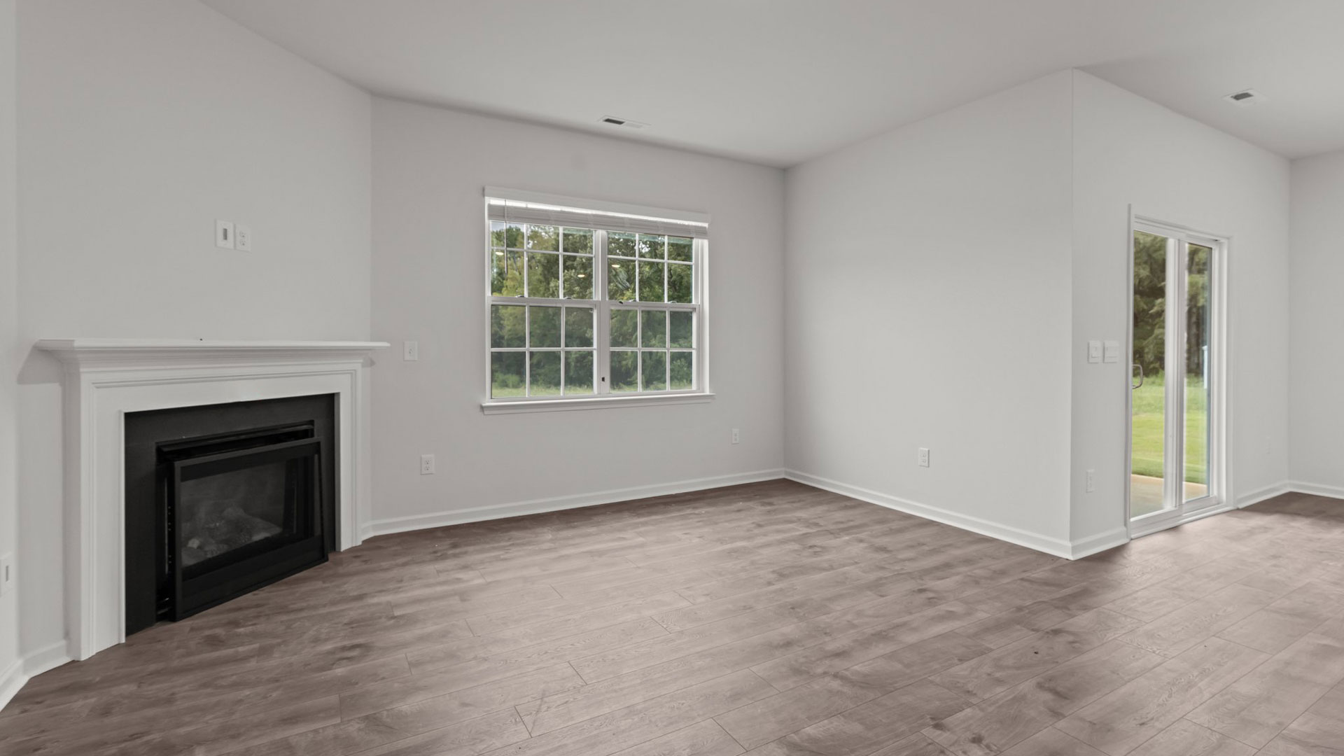 living room with fireplace