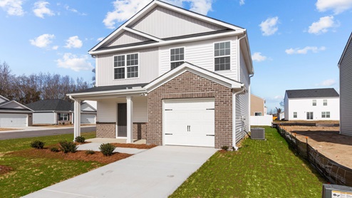 Two story home with a two car garage