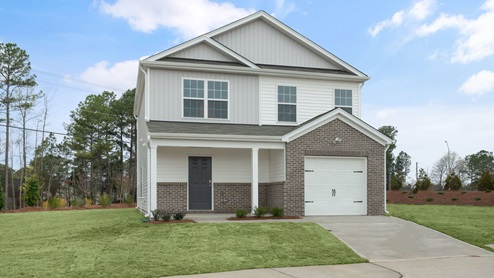 Two story home with a two car garage