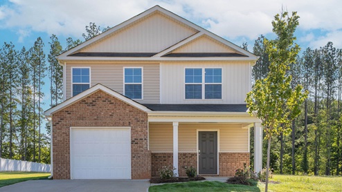 Two story home with a two car garage