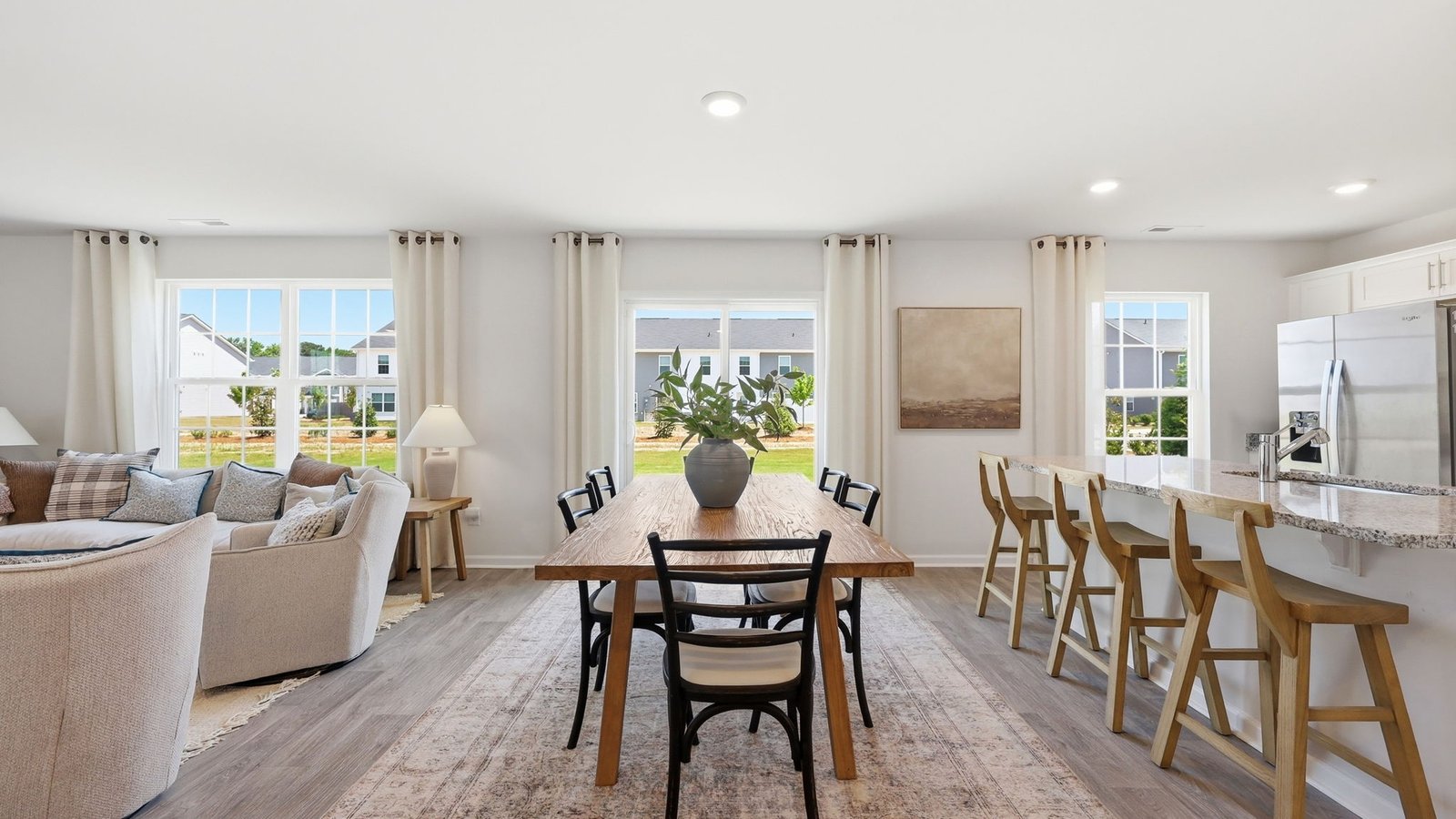 dining area open concept floor plan