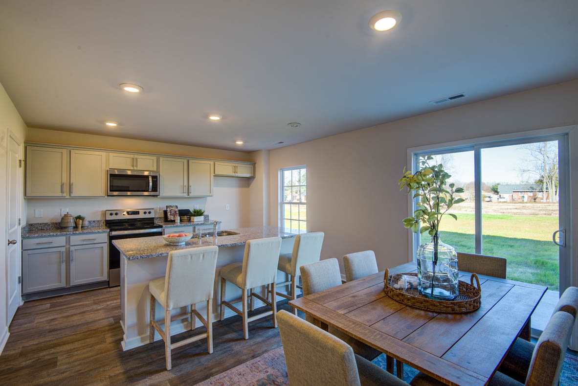spacious dining room next to the kitchen