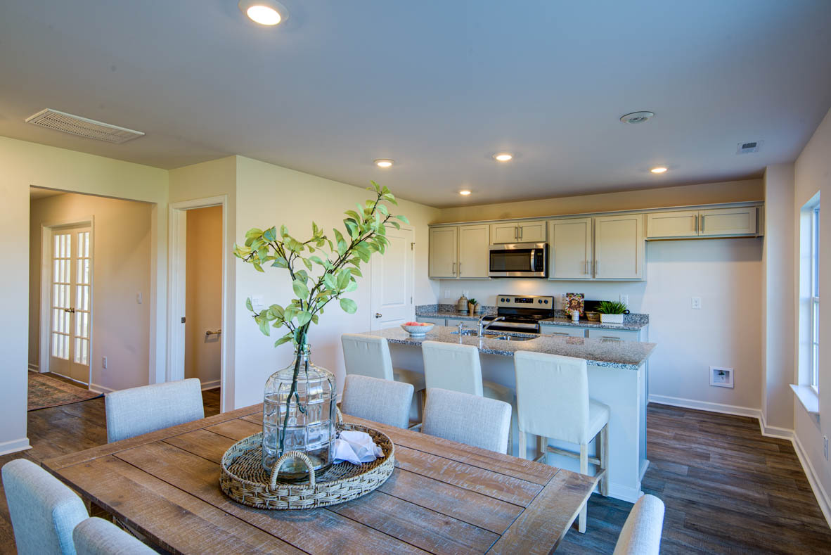 spacious dining room next to the kitchen