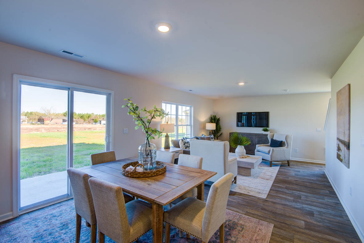 spacious dining room next to the kitchen
