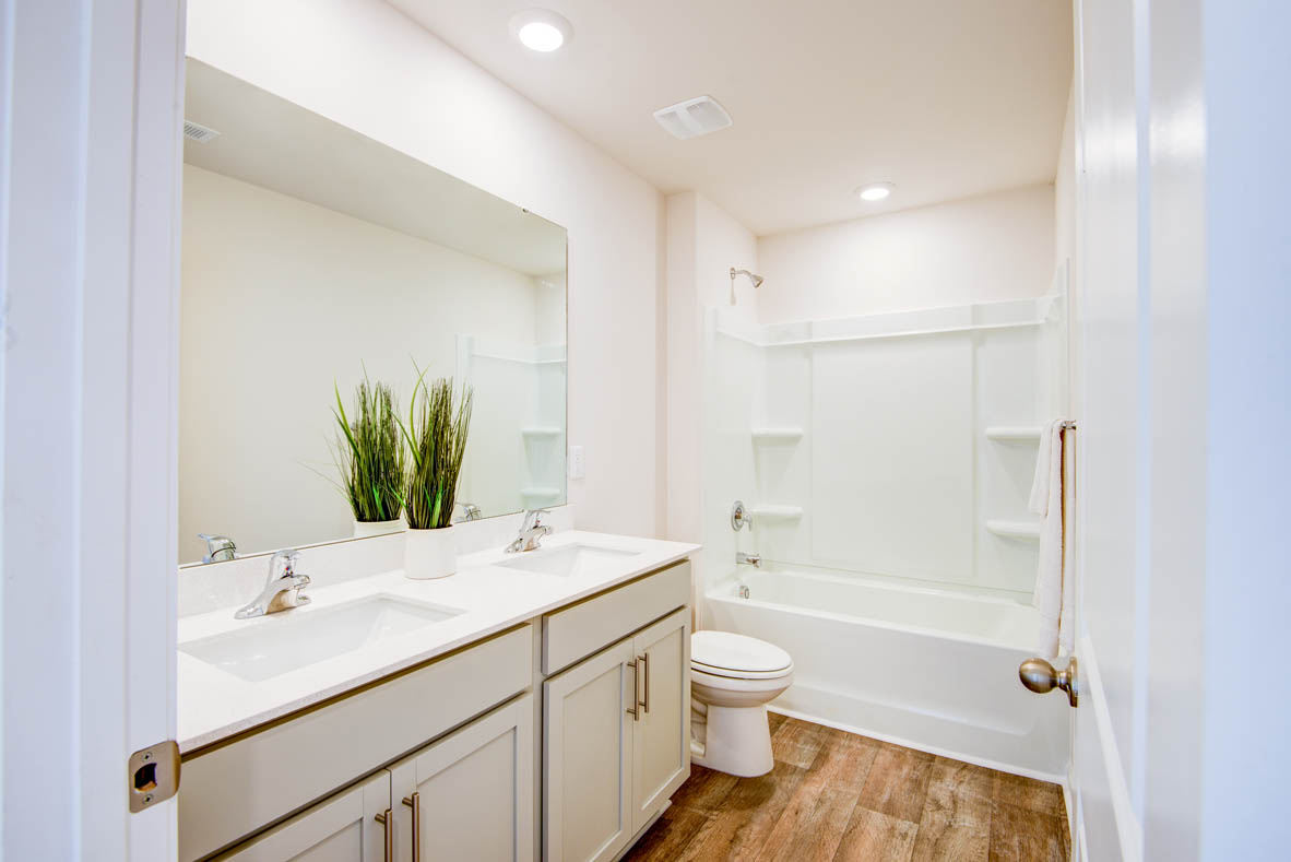 bathroom with a vanity sink, toilet and shower