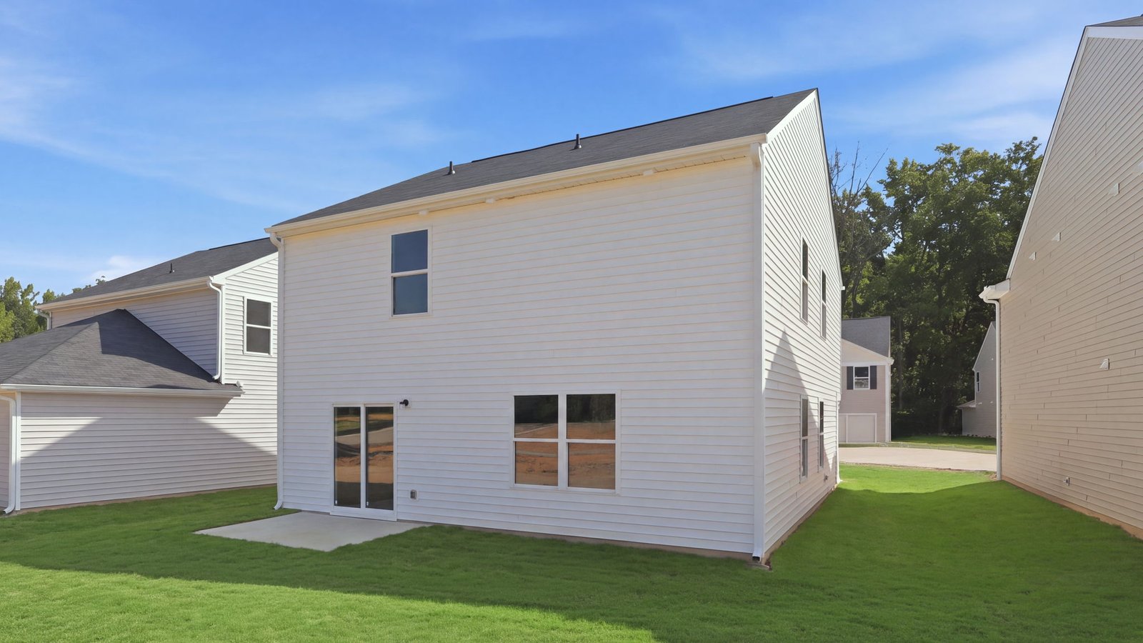 rear view of two story home