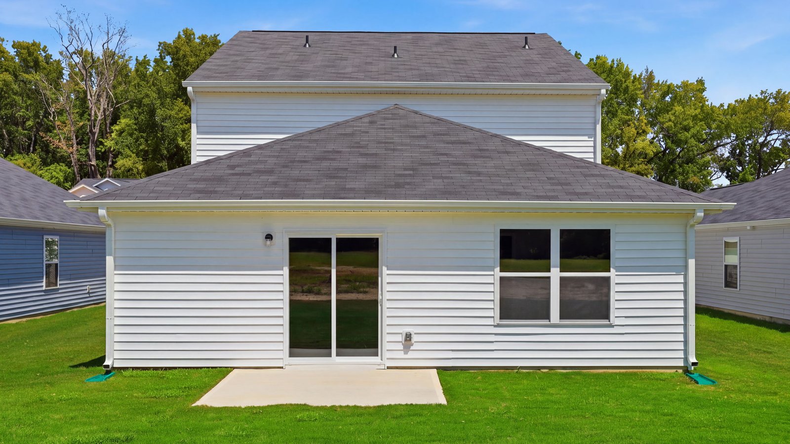 rear view of home and back patio pad