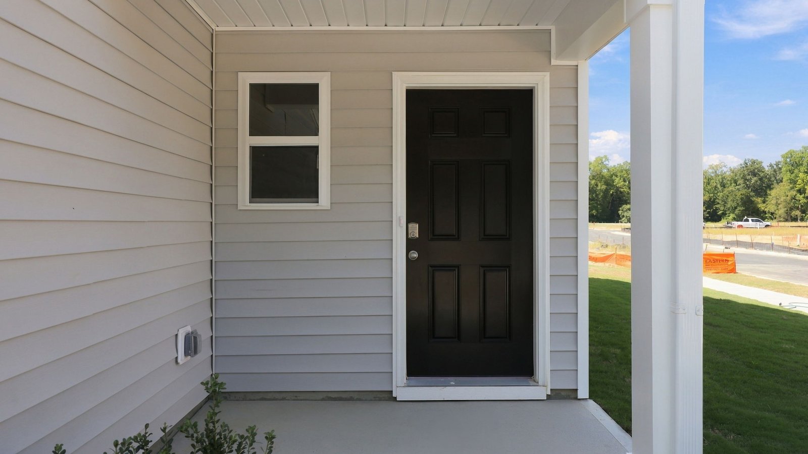 front porch of two story home