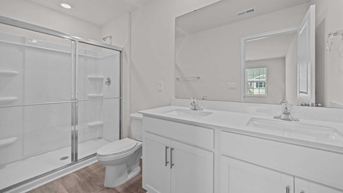 bathroom with quartz ocunters