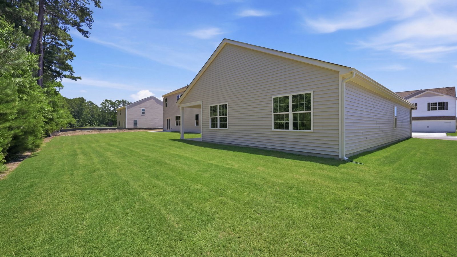 rear view of the home with back yard