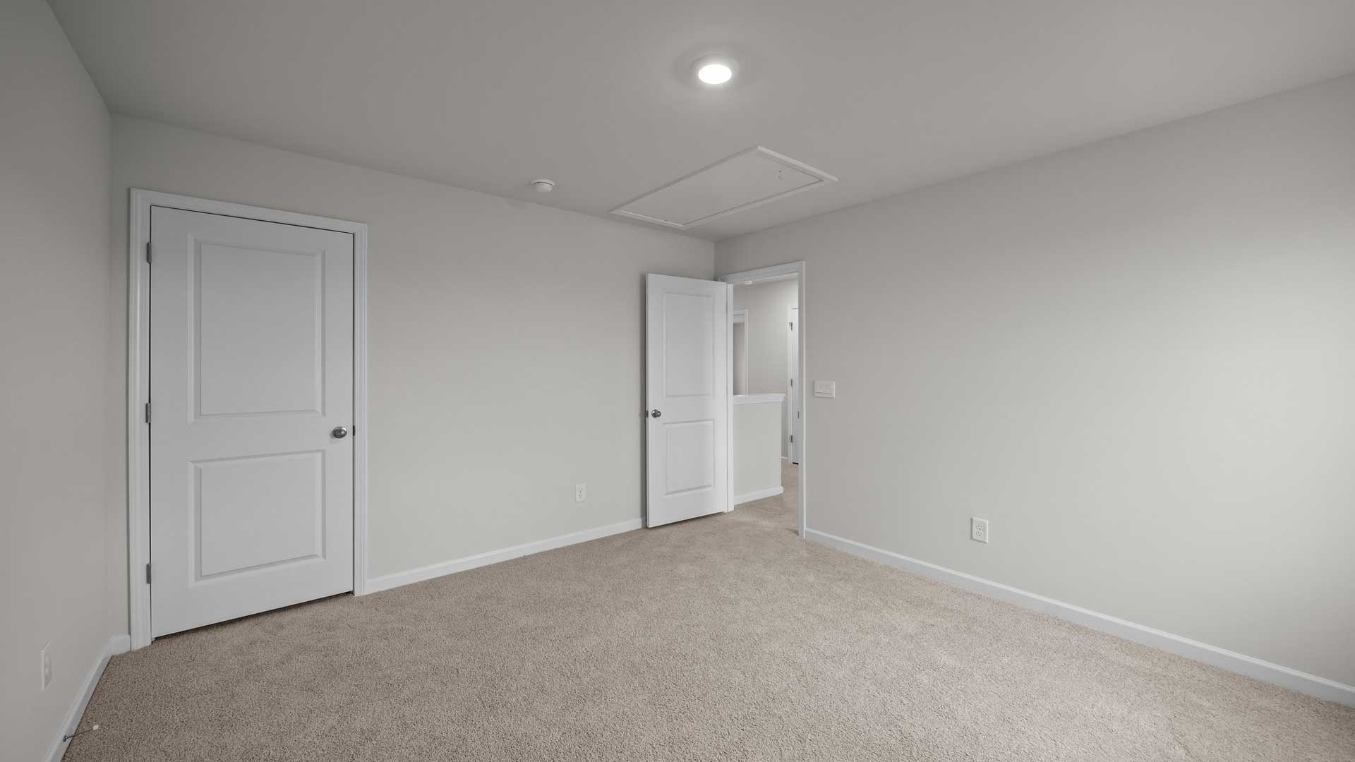 Bedroom with carpet