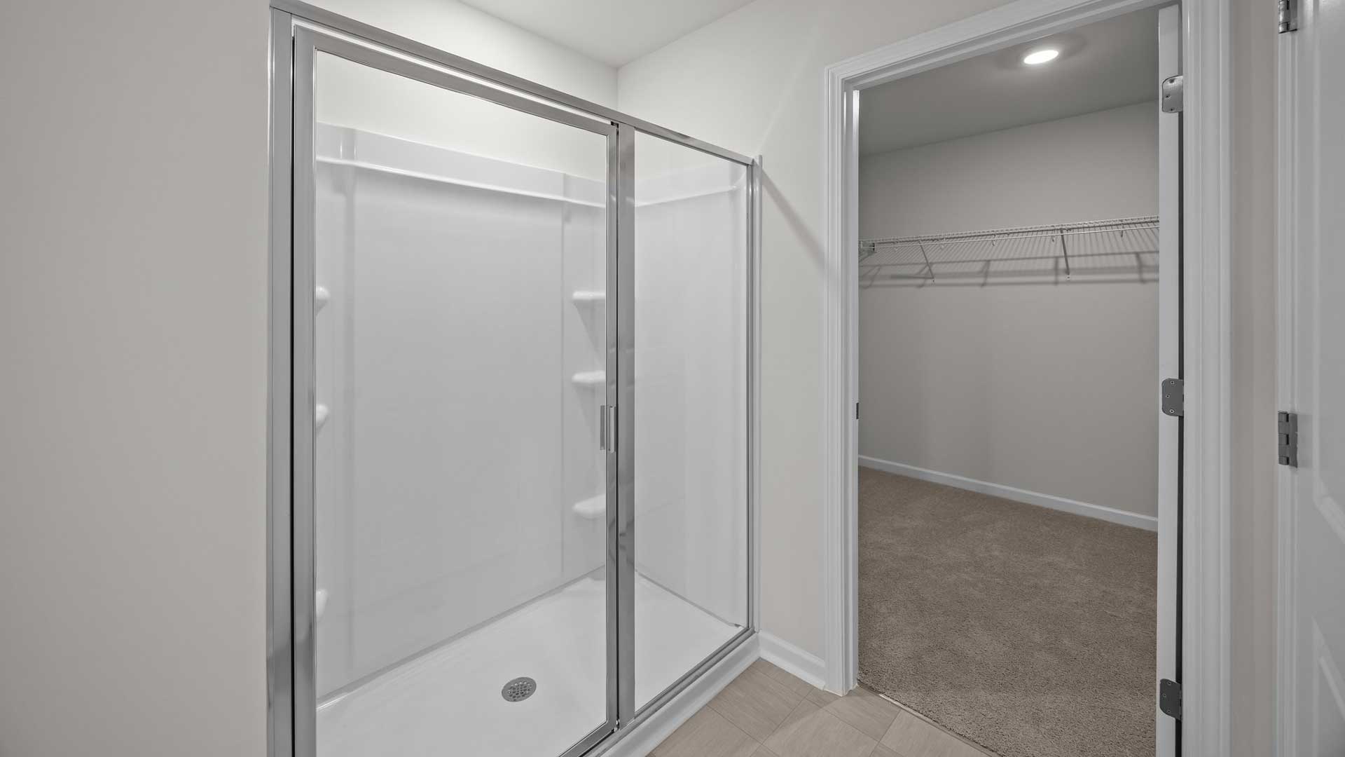 Bathroom with white cabinets