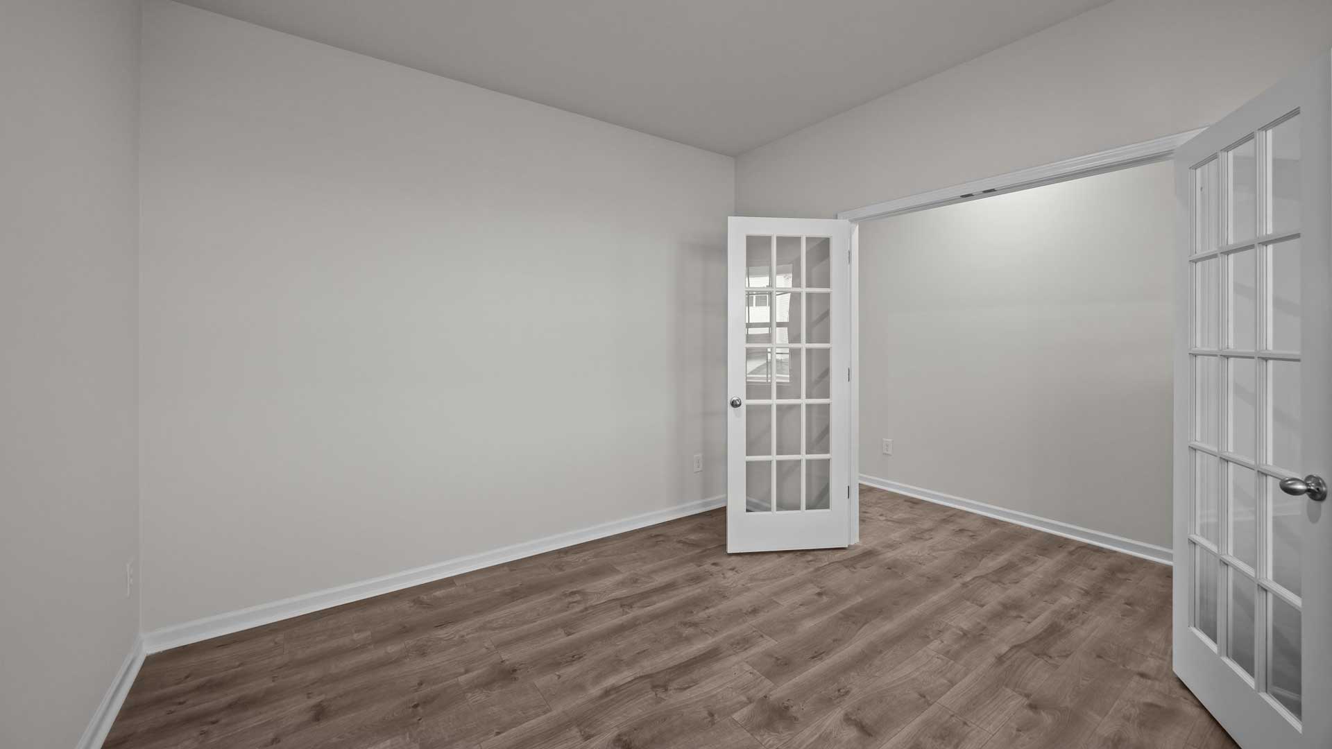 Flex room with french doors