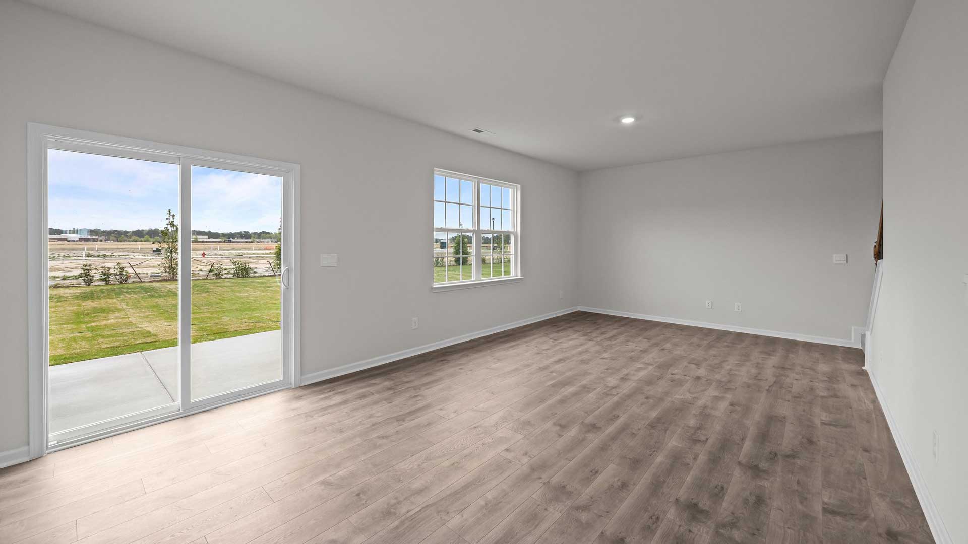 Living area with revwood flooring