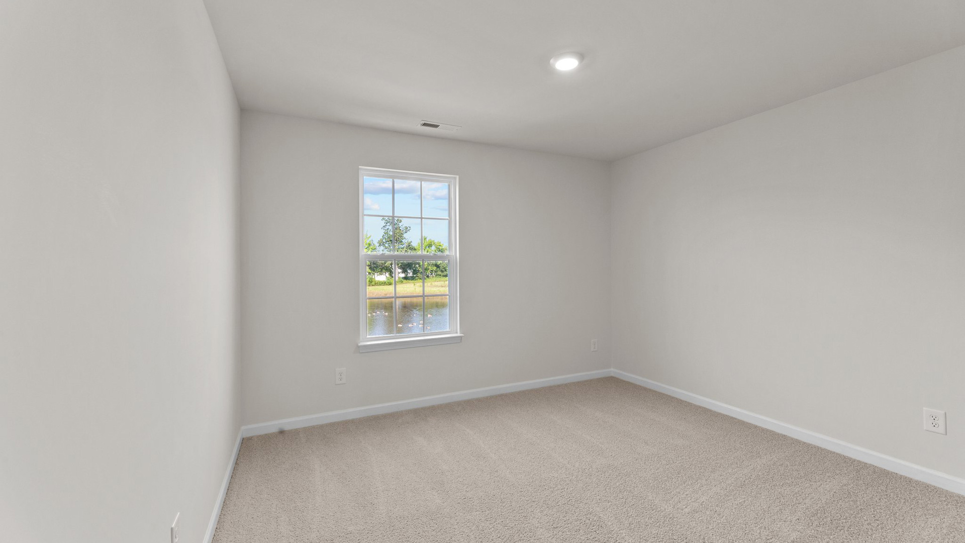 Bedroom with carpet flooring