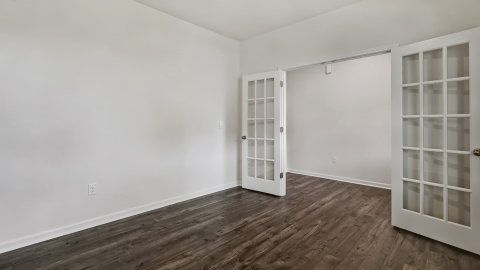 Flex room with french doors