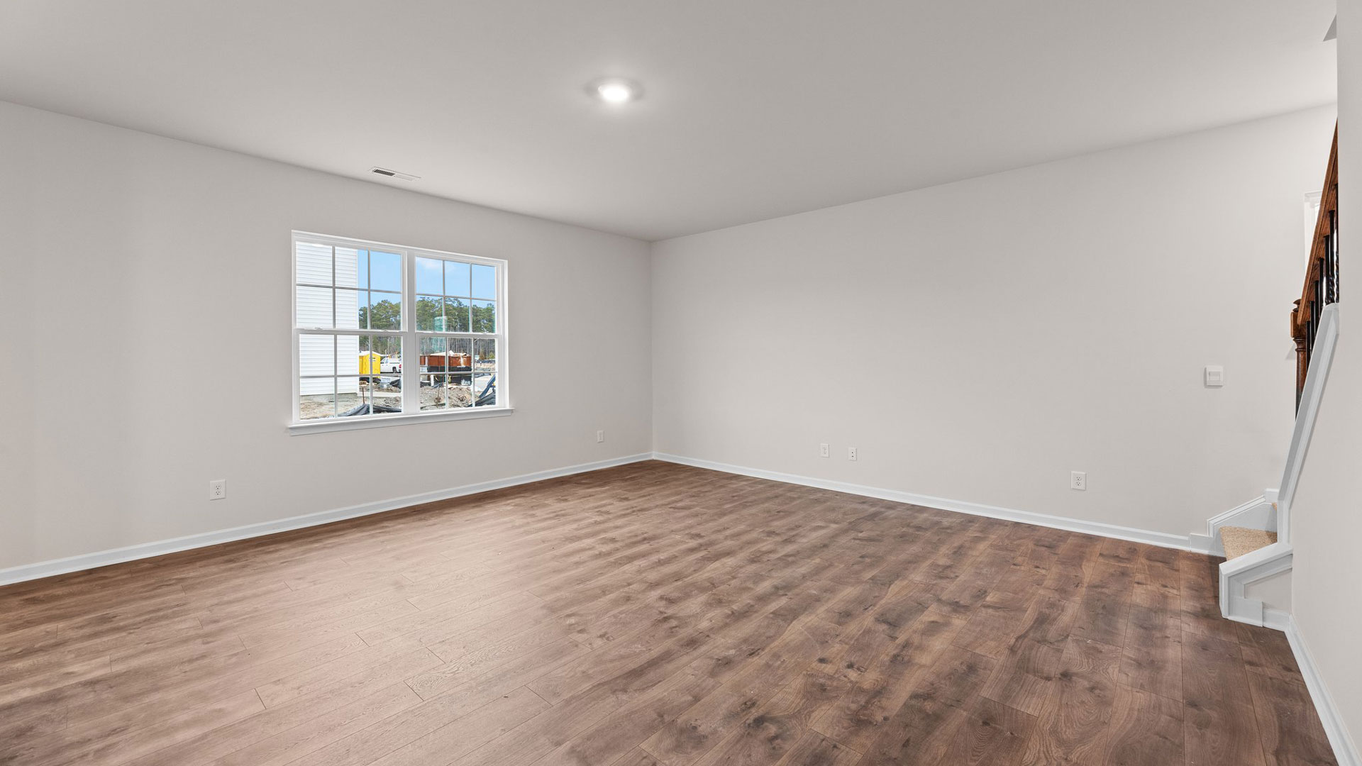 Living room with revwood flooring