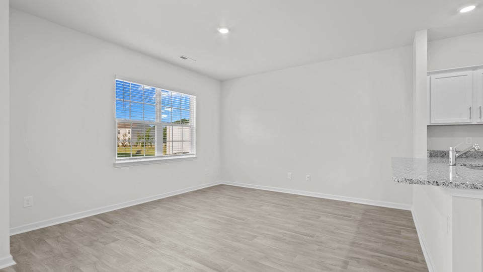 Open-concept living and dining area