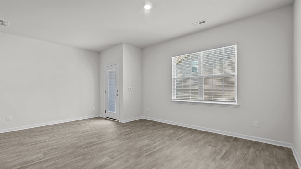 Open-concept living and dining area