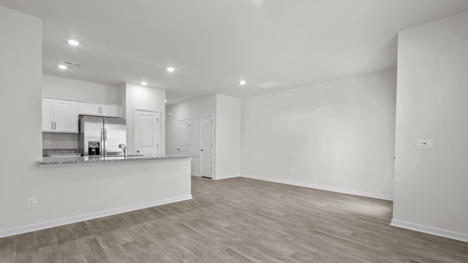 Open-concept living and dining area