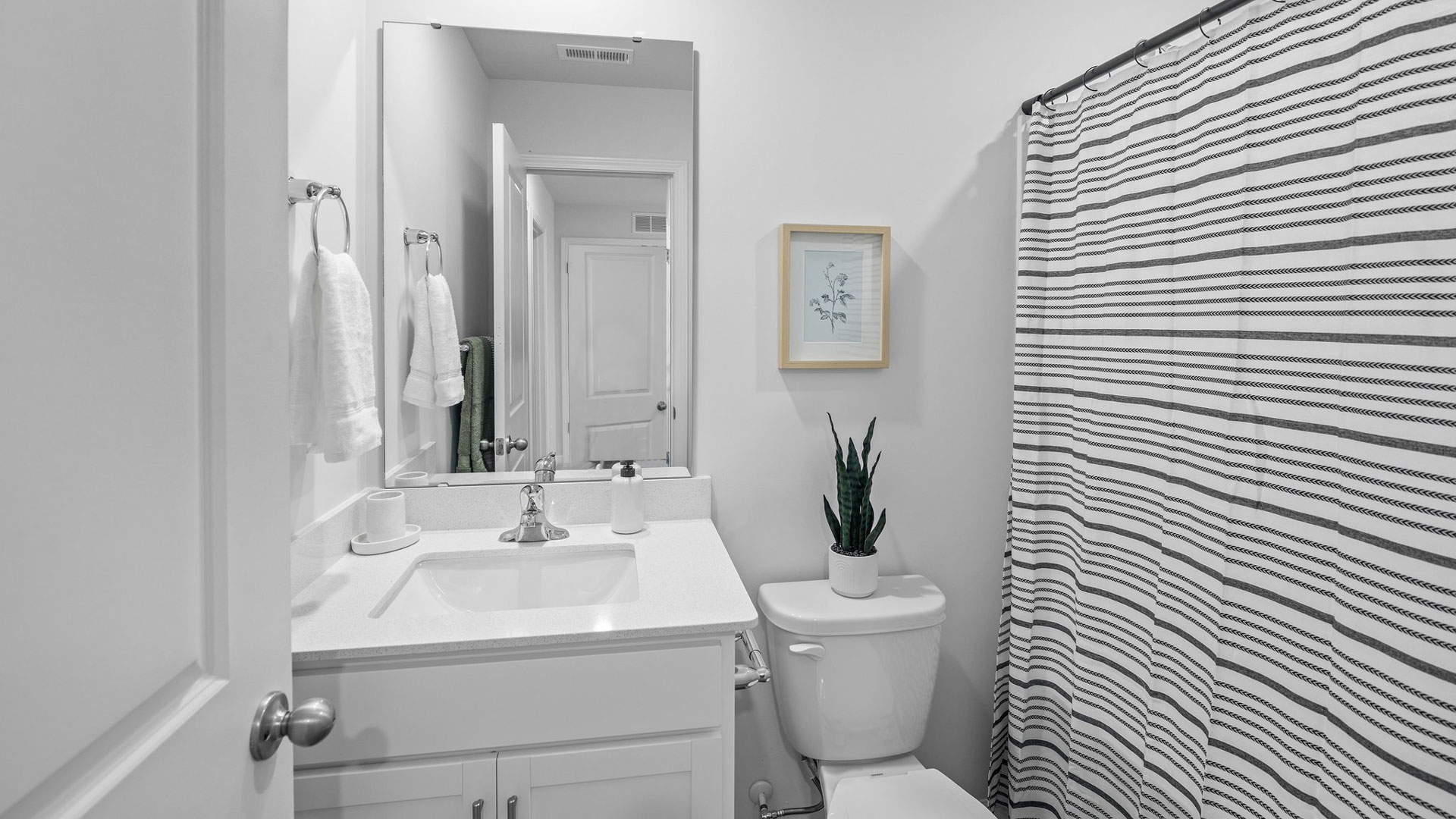 Bathroom with quartz counterws