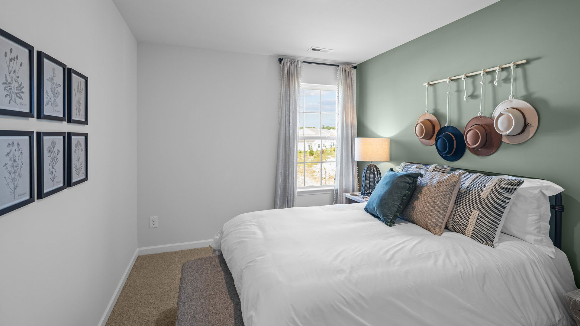 Bedroom with carpet flooring