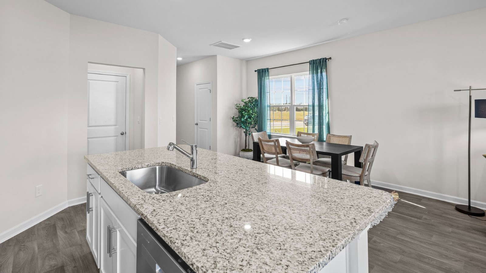kitchen area with island