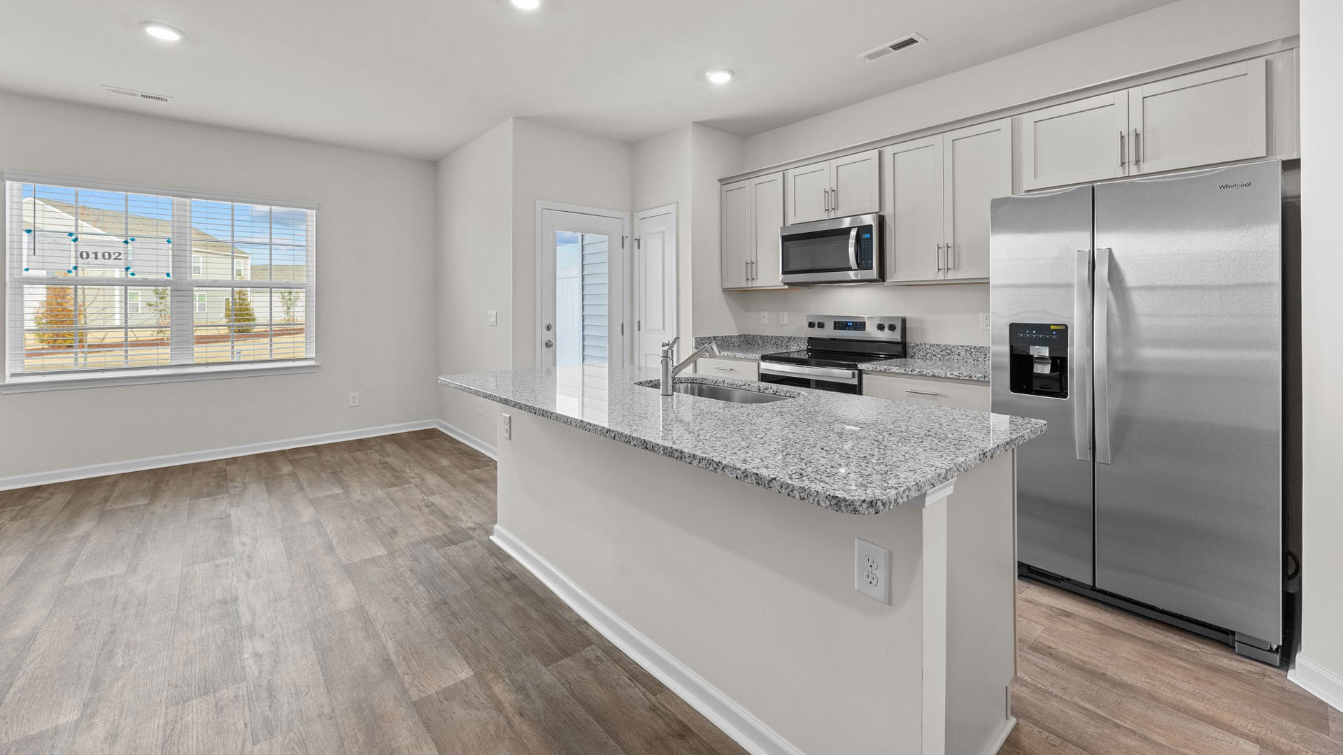 Kitchen with granite countertops