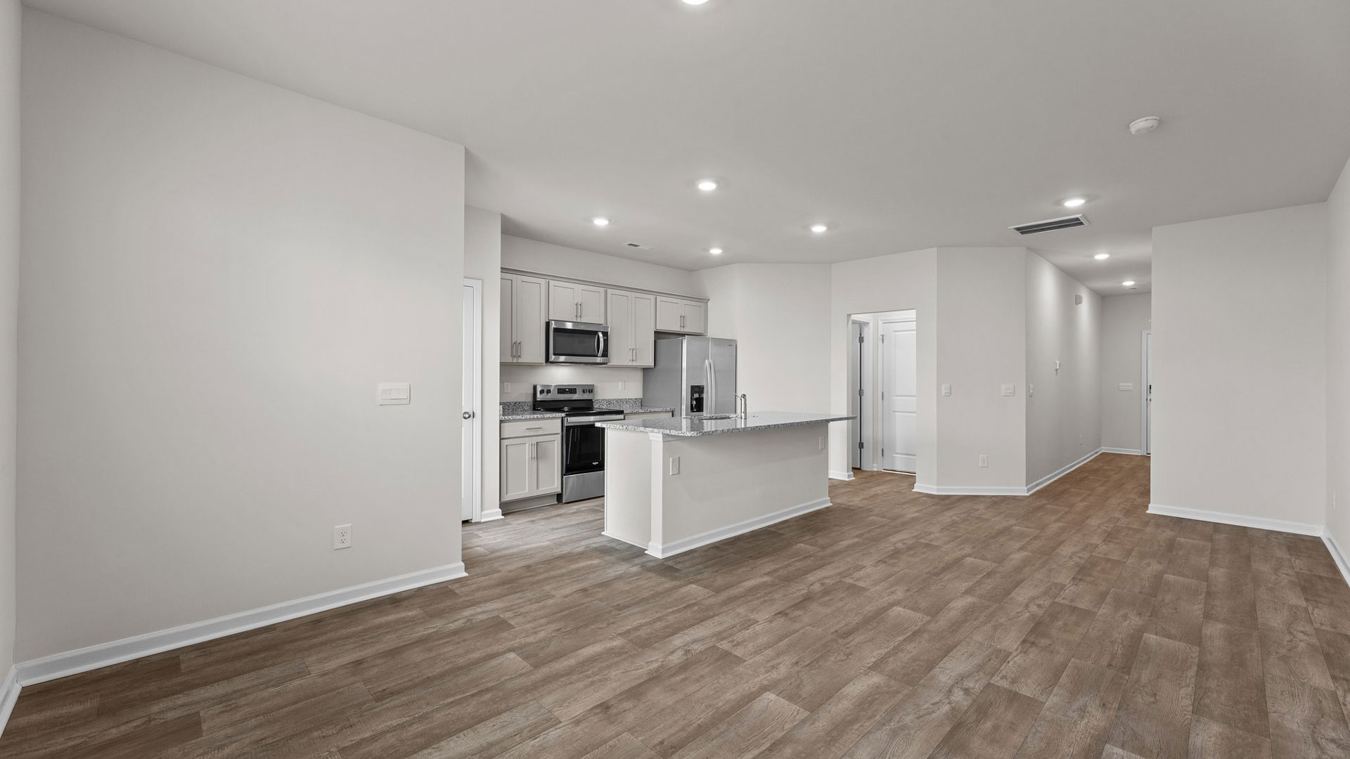 Living area with vinyl flooring