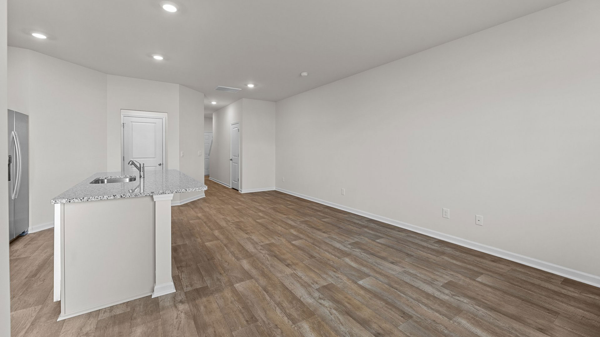 Living area with vinyl flooring