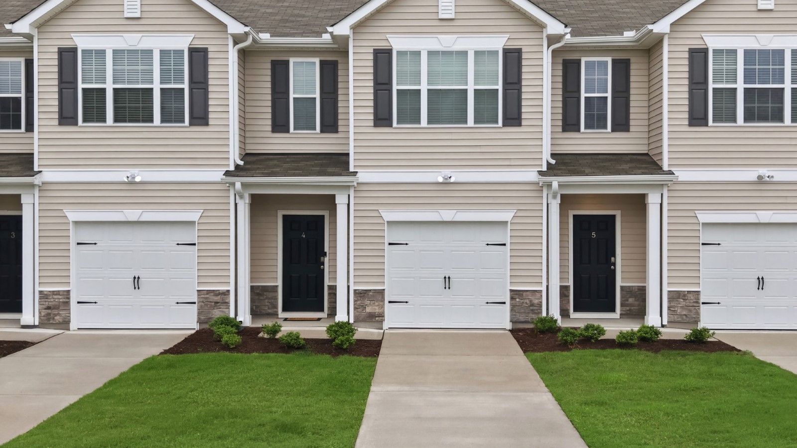 exterior of two story  townhome