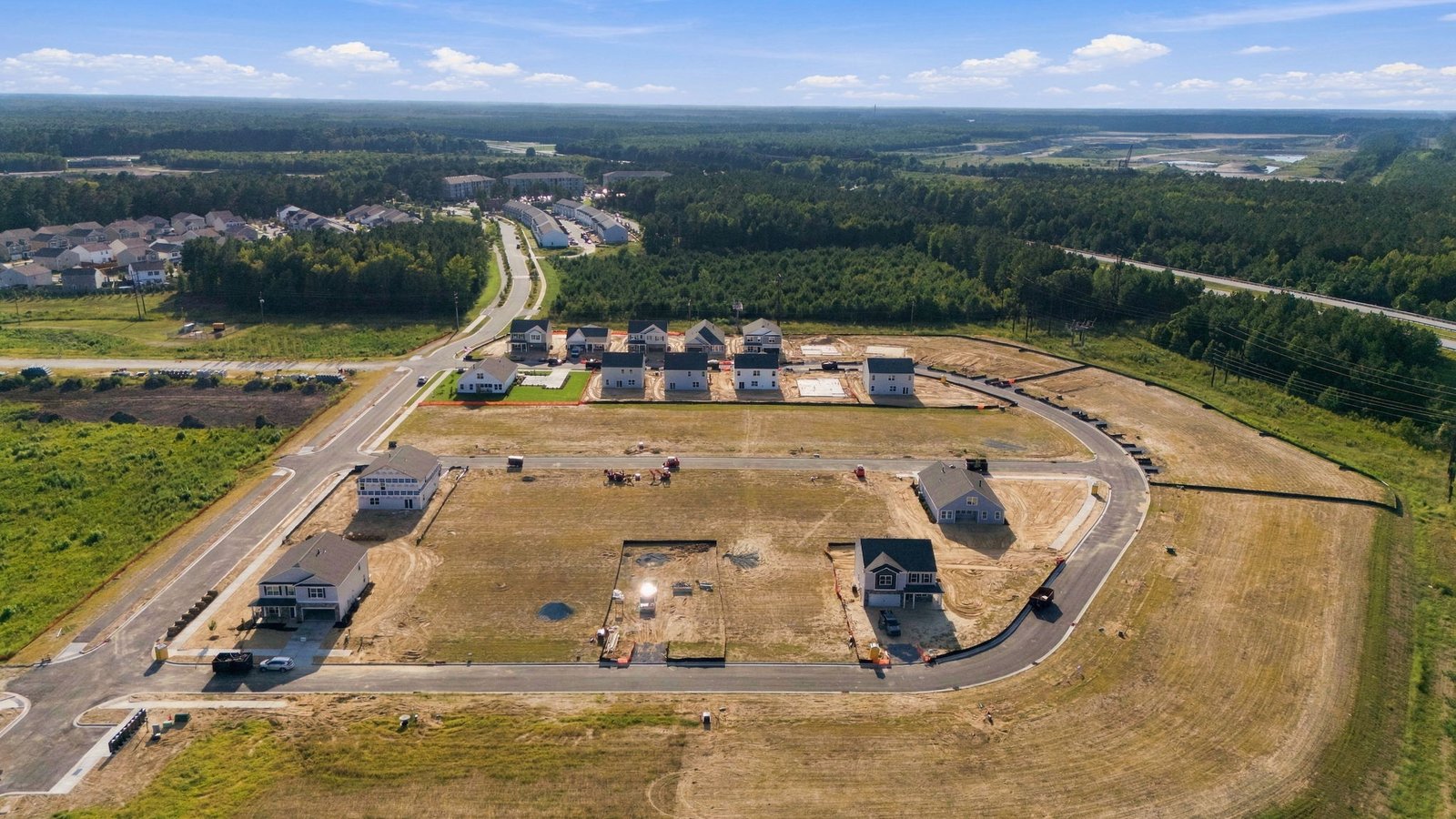 aerial view of community new phase