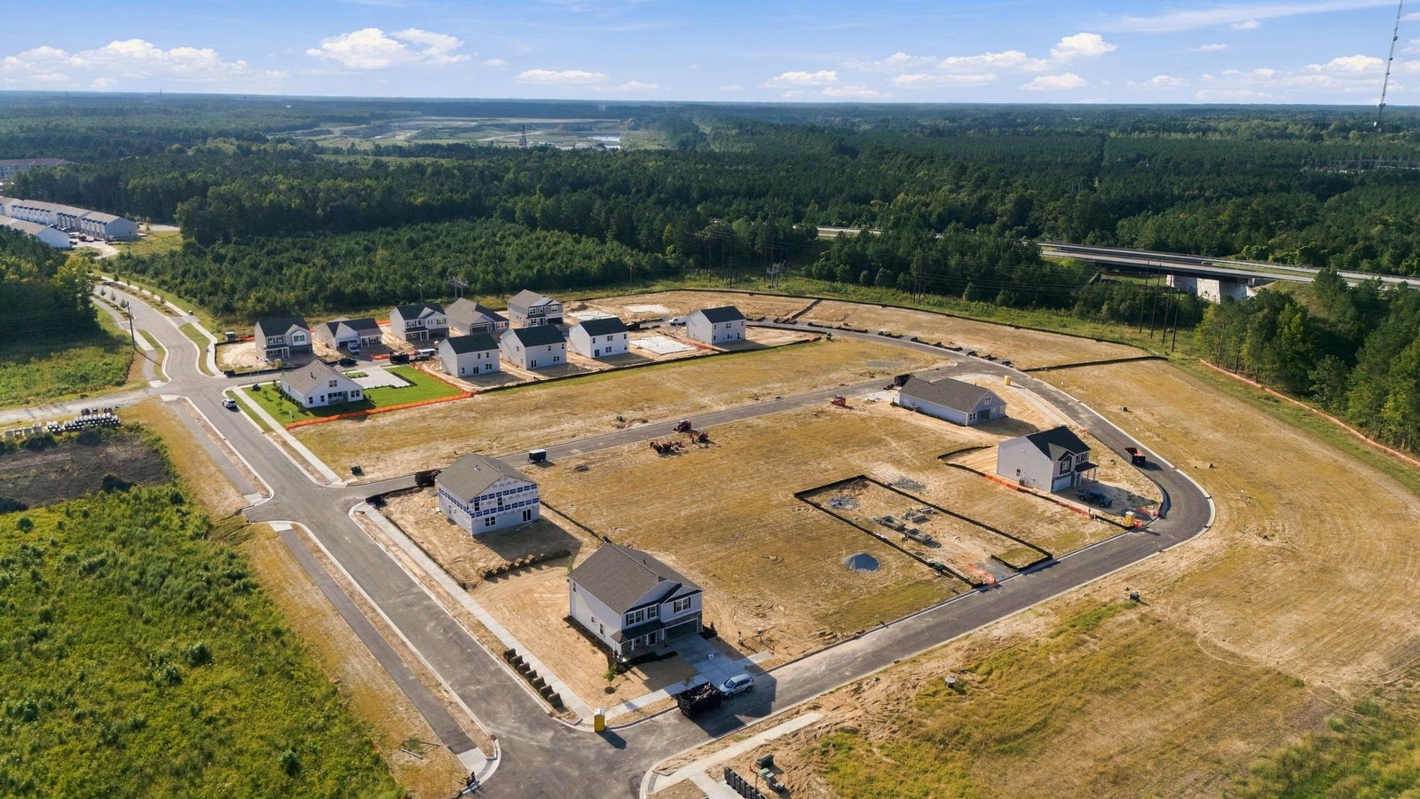 aerial view of community new phase