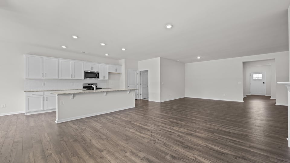 Living room with revwood flooring