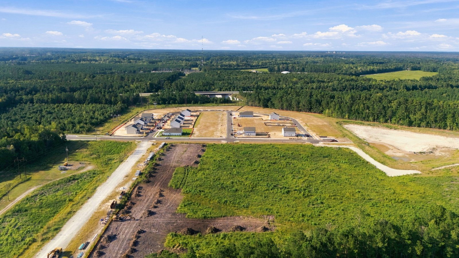 aerial view of model home