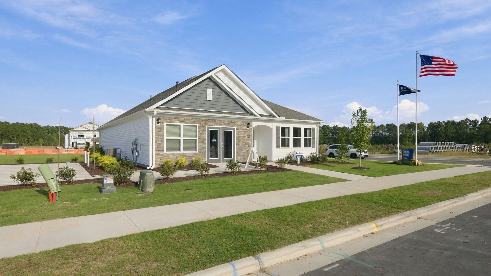 front view of model home