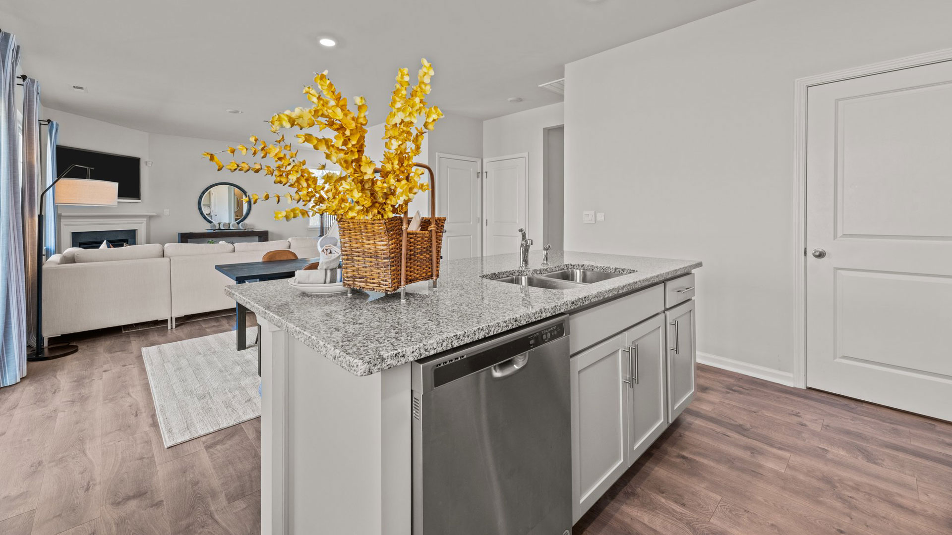 Kitchen with revwood flooring