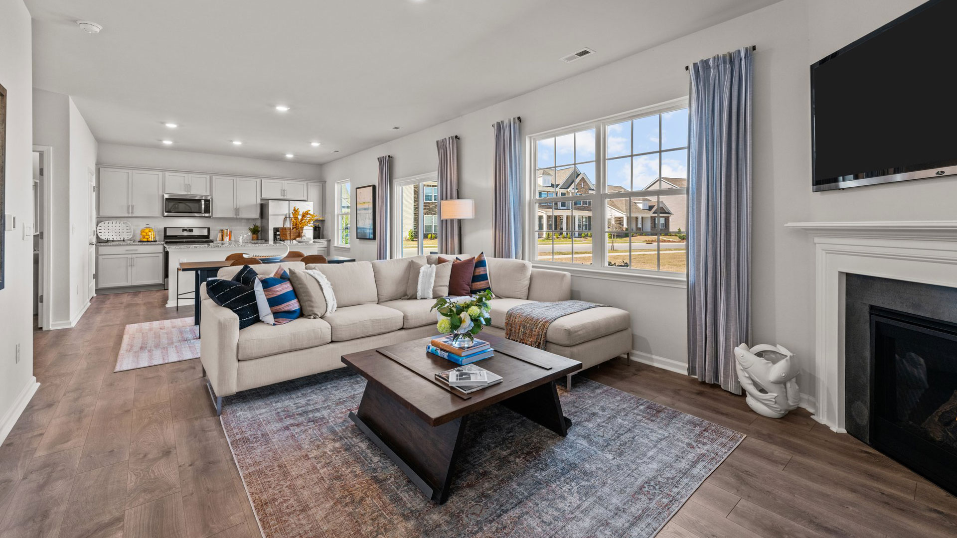 Living room with gas fireplace