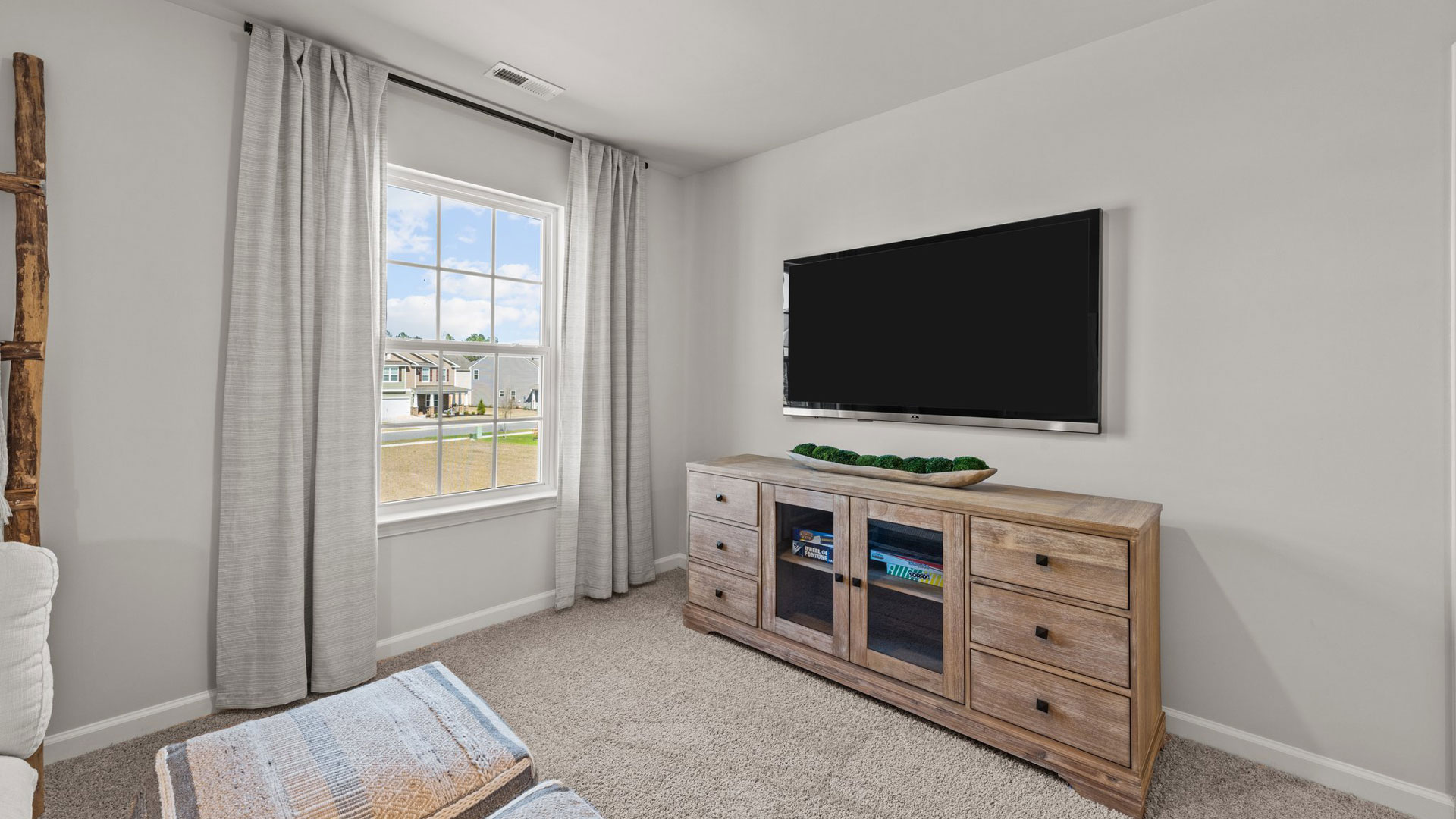 Bedroom with carpet flooring