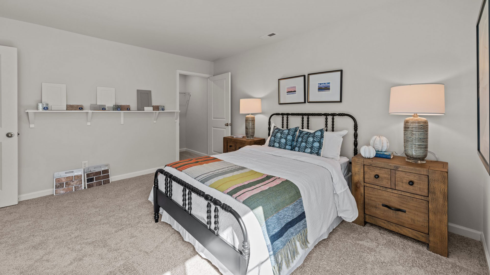 Bedroom with carpet flooring