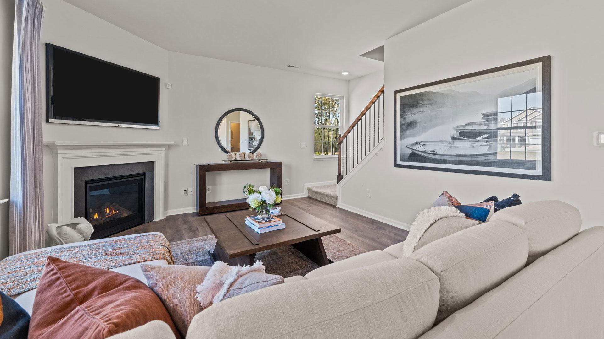 Living room with gas fireplace