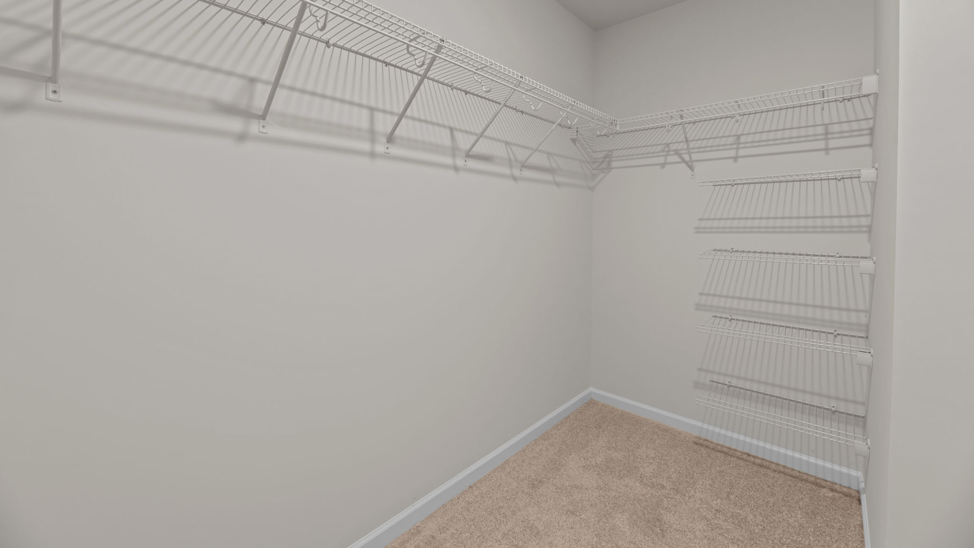 Closet with wire shelving